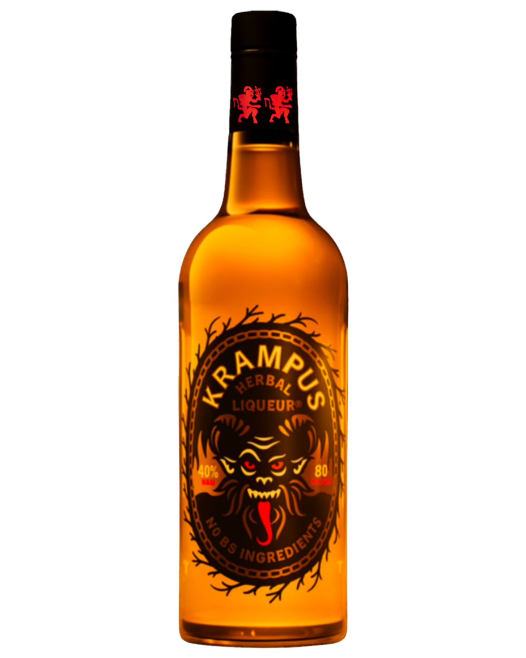 Bottle of Krampus Liqueur (isolated)