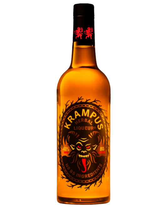 Bottle of Krampus Liqueur (isolated)